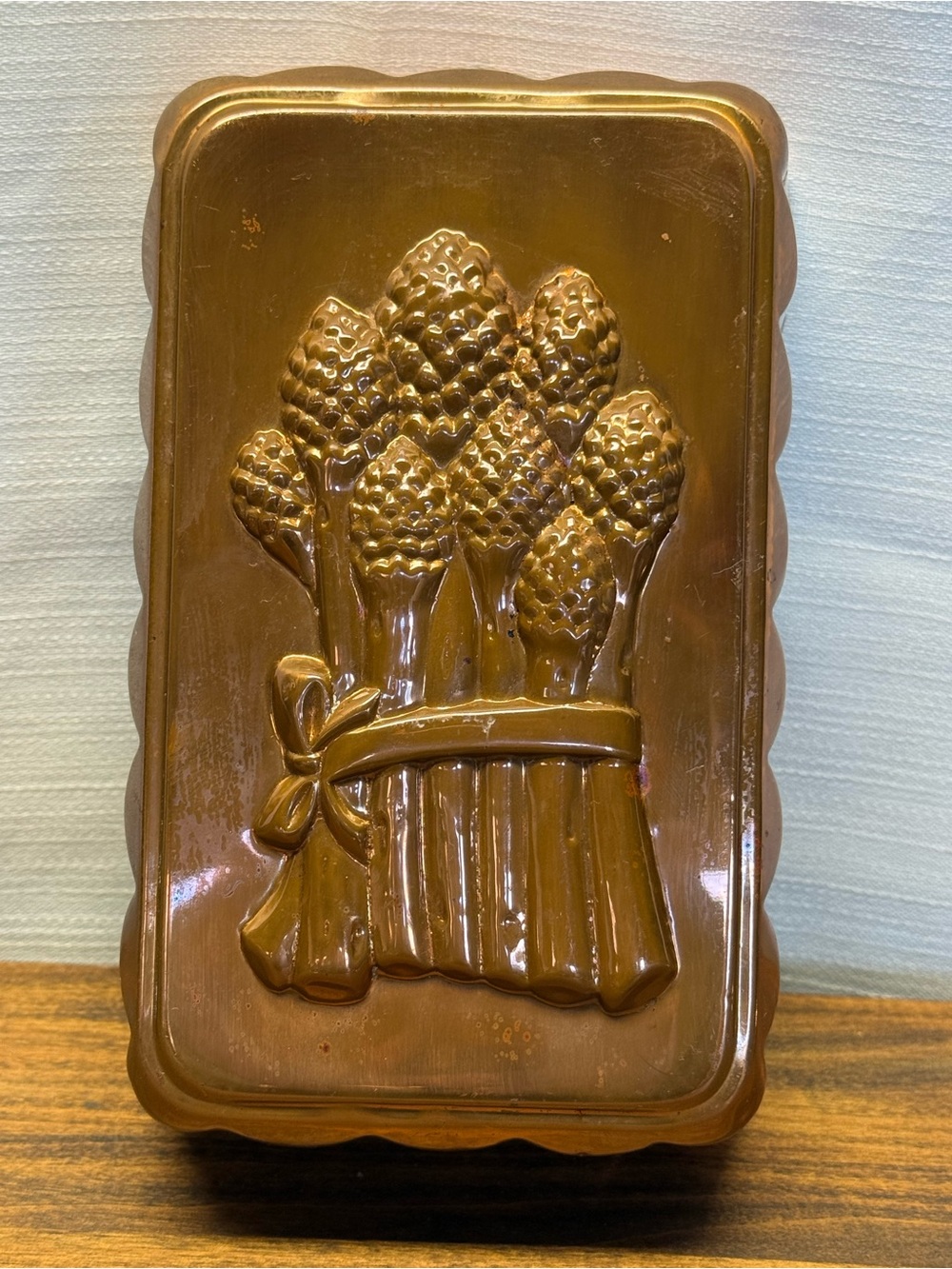 Vintage Copper Asparagus Wall Plaque Hanging Kitchen Decor Vegetable Art